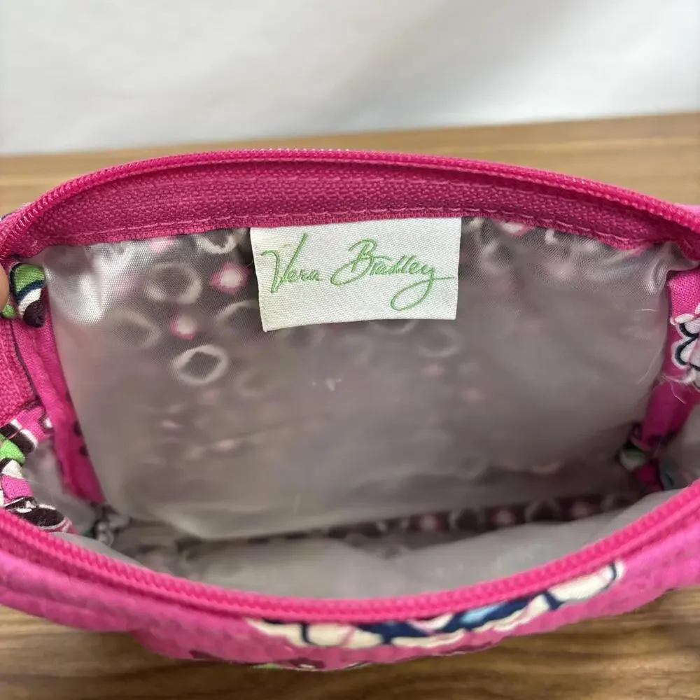 Vera Bradley Womens Cupcake Pink  Zip Top Wristlet Wallet Retired Pattern Pouch